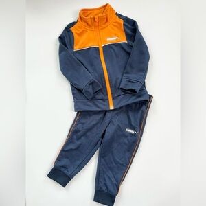 Puma Kids Matching Set in Navy and Orange
